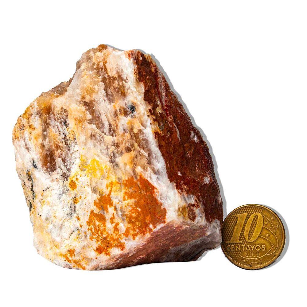 01 Aragonita Raio Laranja Pé Serrado 200-300g 8-12cm Tipo B