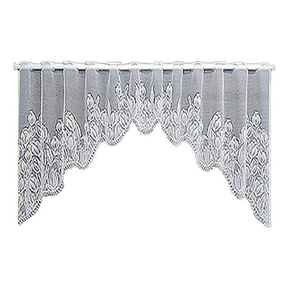Cortina Renda Cozinha Cascata 3,00X1,00 Alt Tulipa Branca