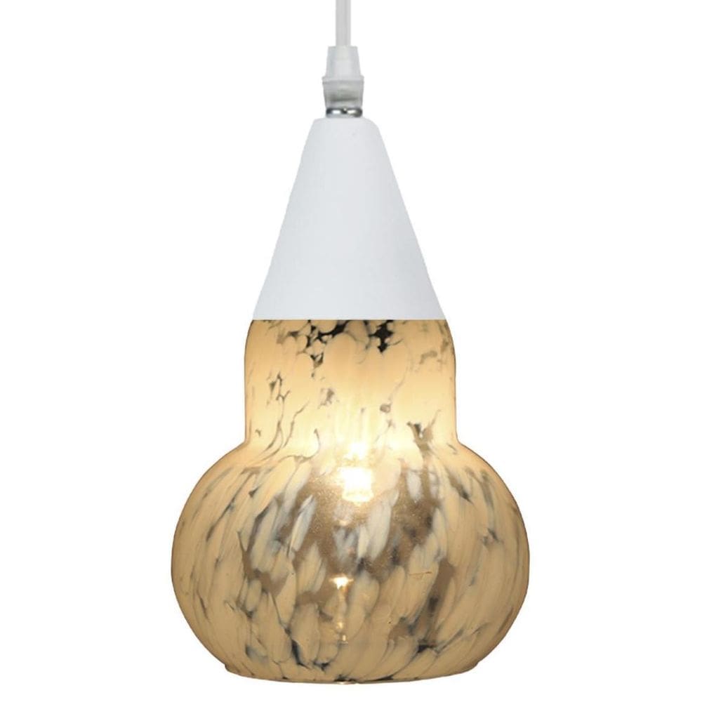 Lustre Pendente Taschibra Verona Transparente Leitoso Branco