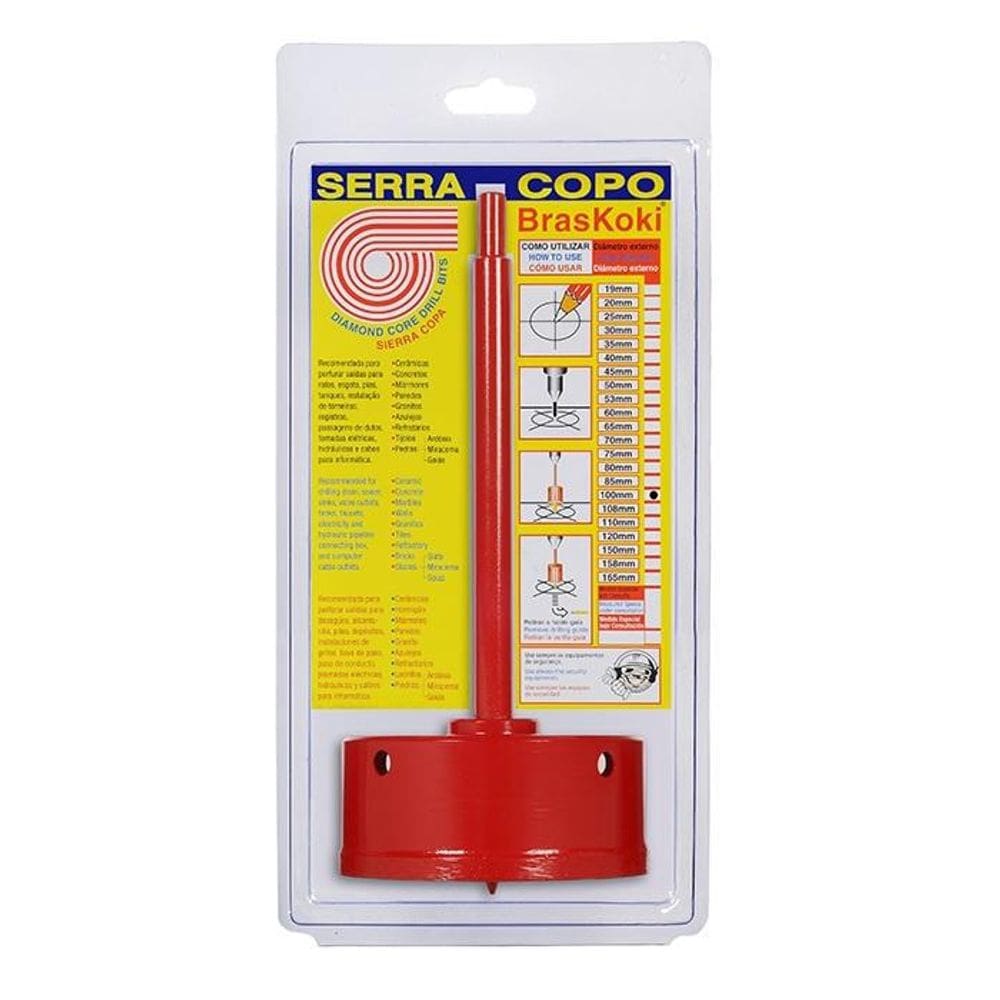 Serra Copo Diamantada 100Mm Concreto Piso Parede Braskoki