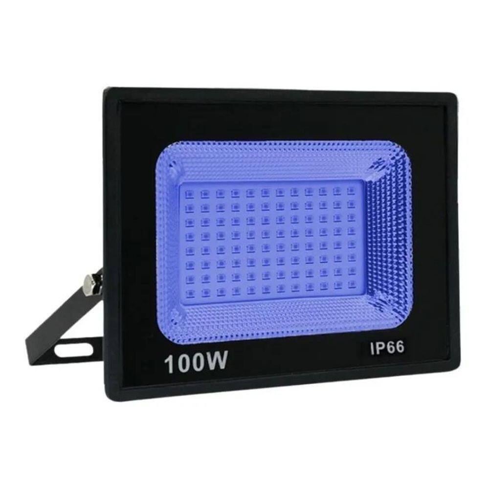 2X Refletor 100W Led Holofote Azul 110/220 Prova D`Água