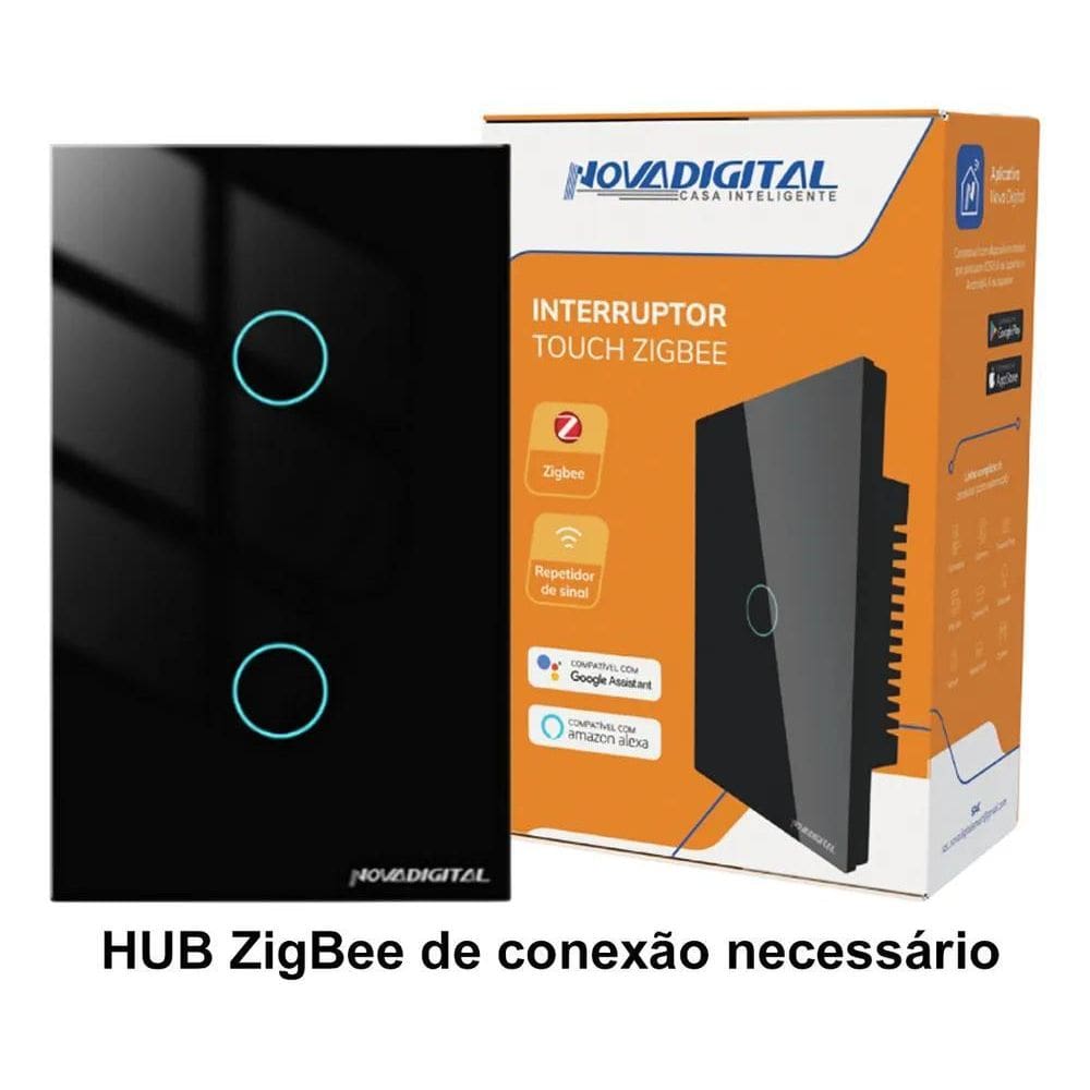 2X Interruptor Inteligente Zigbee Novadigital 2 Teclas Botõe