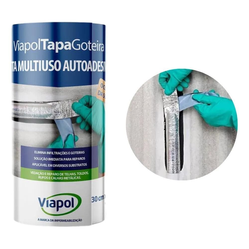2X Fita Aluminio Multiuso Manta Autoadesiva 30Cm Viapol Telh