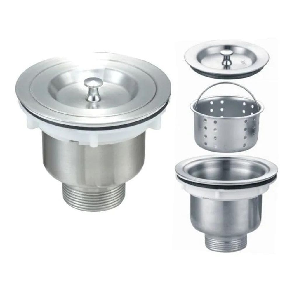 2X Válvula 4 1/2 Ralo De Pia Cozinha Com Cesto Higiênico Dem