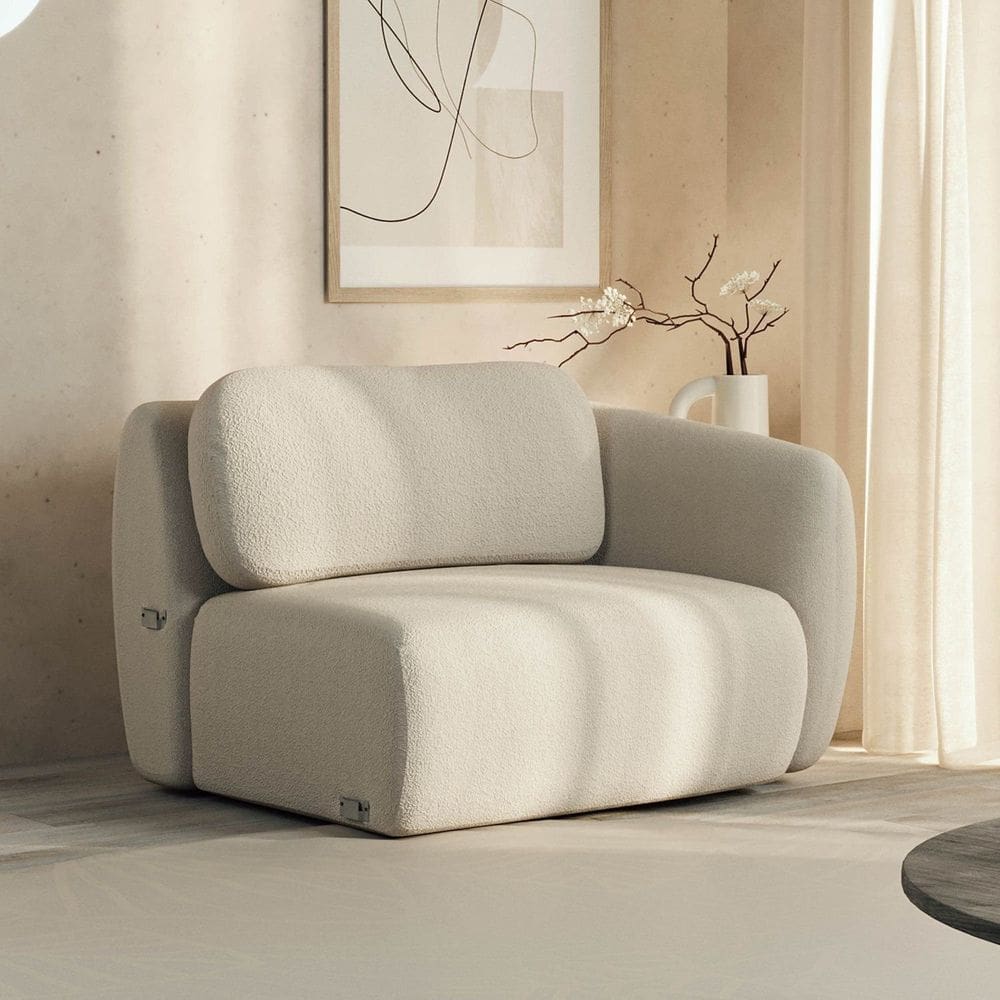 Sofá Modular 100cm com Braço Direito Orla Cabecasa Madeiramadeira Espuma do Mar