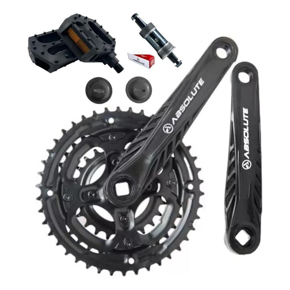 2X Pedivela Absolute 3 Coroas Com Central + Pedal Plataforma