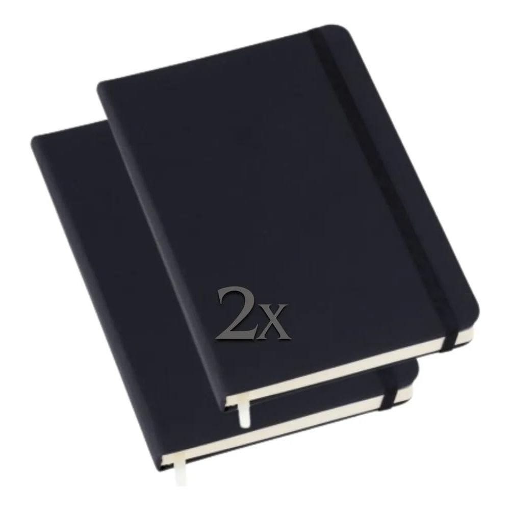 2X Kit 2 Caderneta Tipo Moleskine Caderneta Executiva 80 Fl