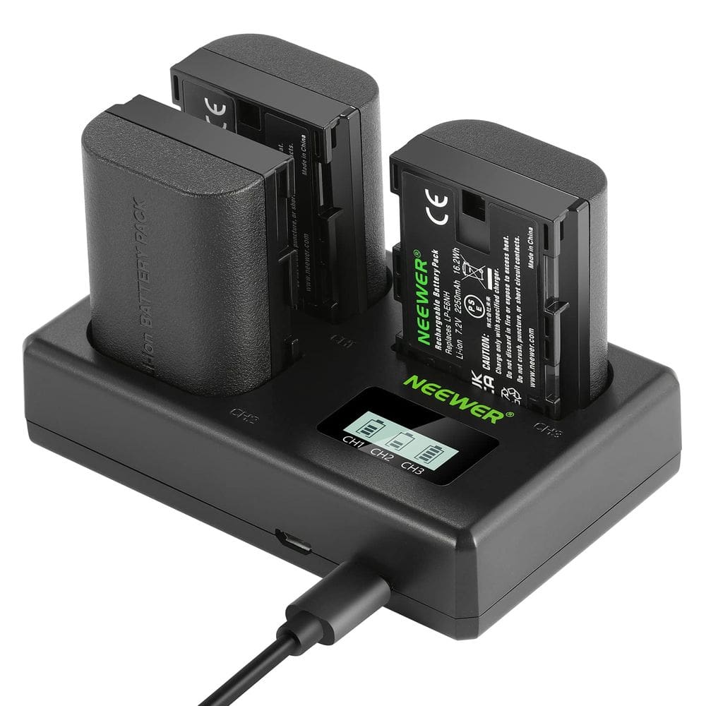 Conjunto de bateria de reposição e carregador USB Neewer LP-E6NH