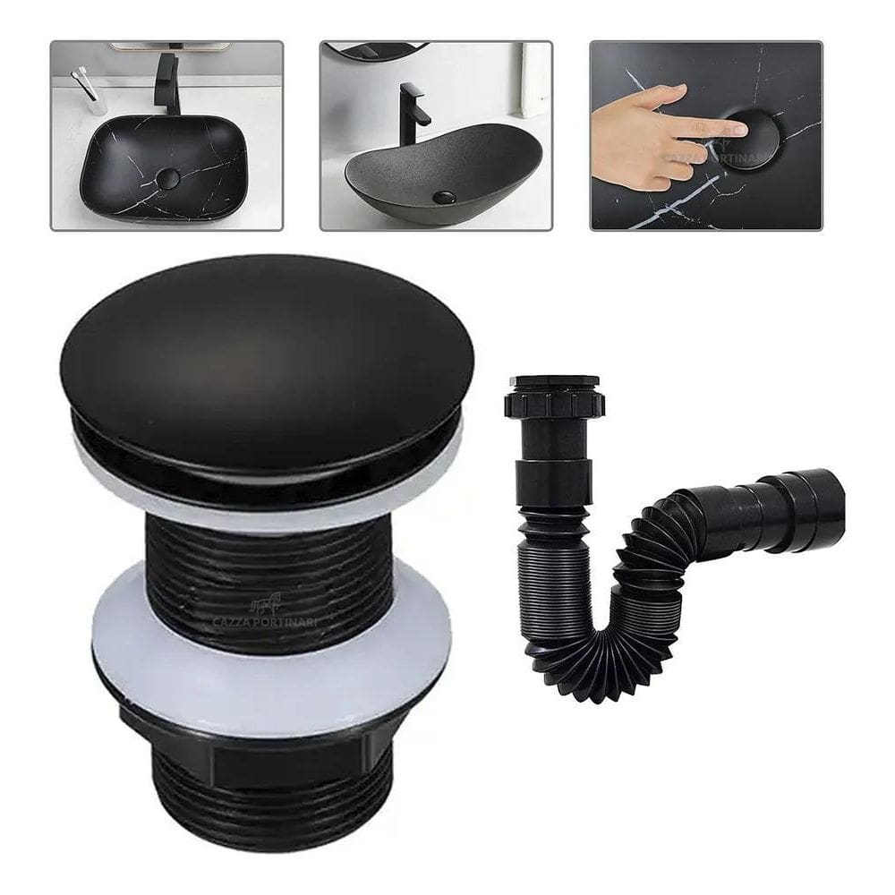 2X Ralo Pia Banheiro Válvula Click Cuba Banheiro E Sifão Pre
