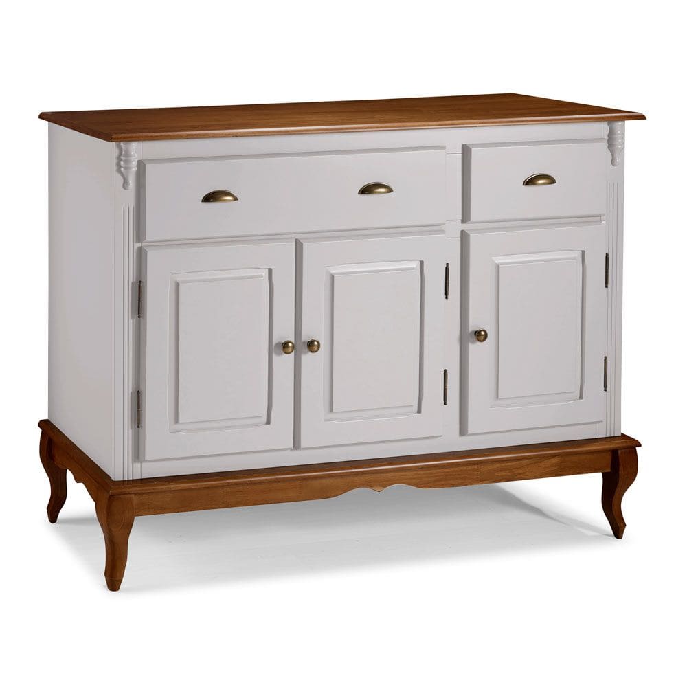 Balcão Buffet 3 Portas 2 Gavetas 60803 Hannover Linz Móveis - Off White/Imbuia Glazer
