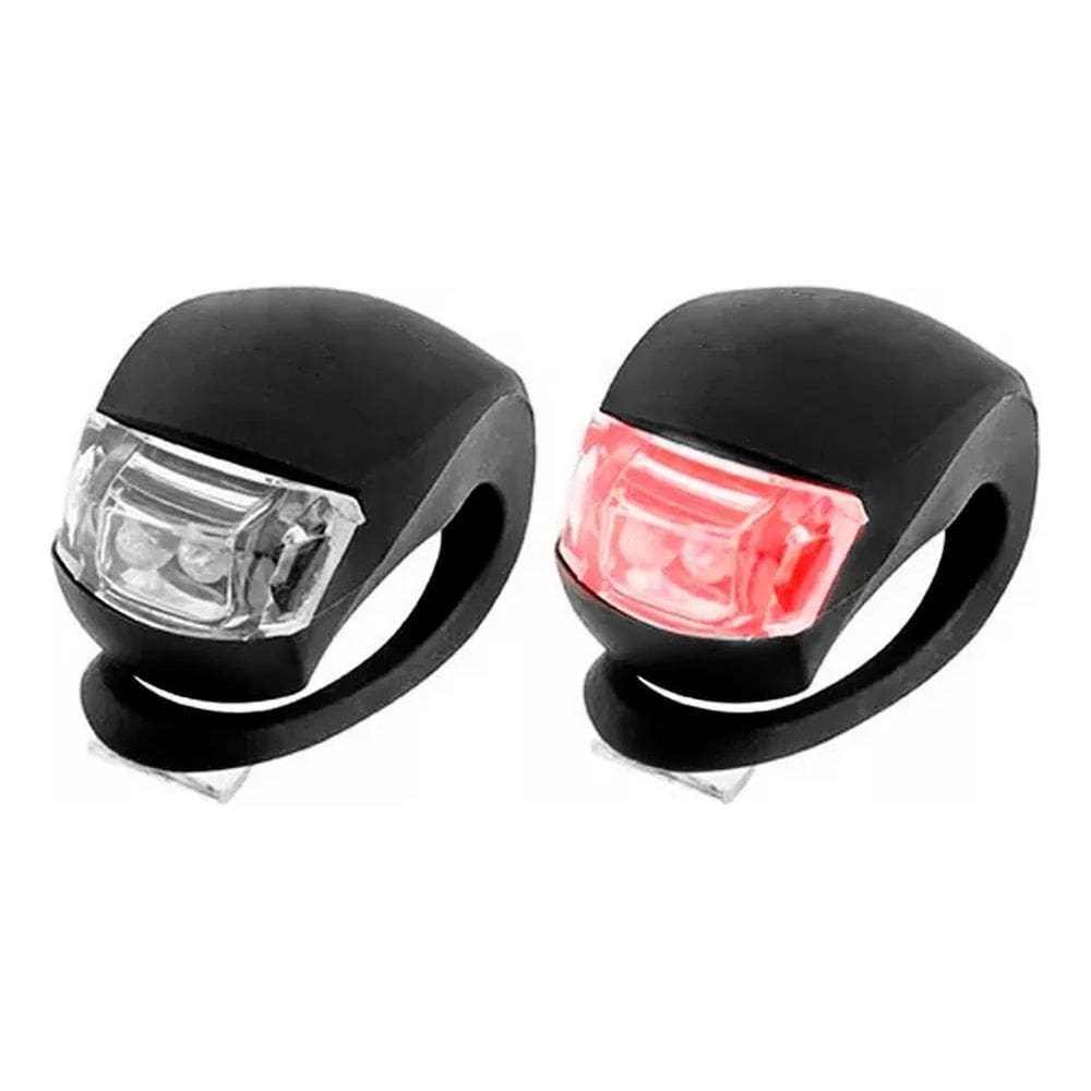 2X Kit Farol Bike Bicicleta Lanterna Bike Sinalizador Bike P