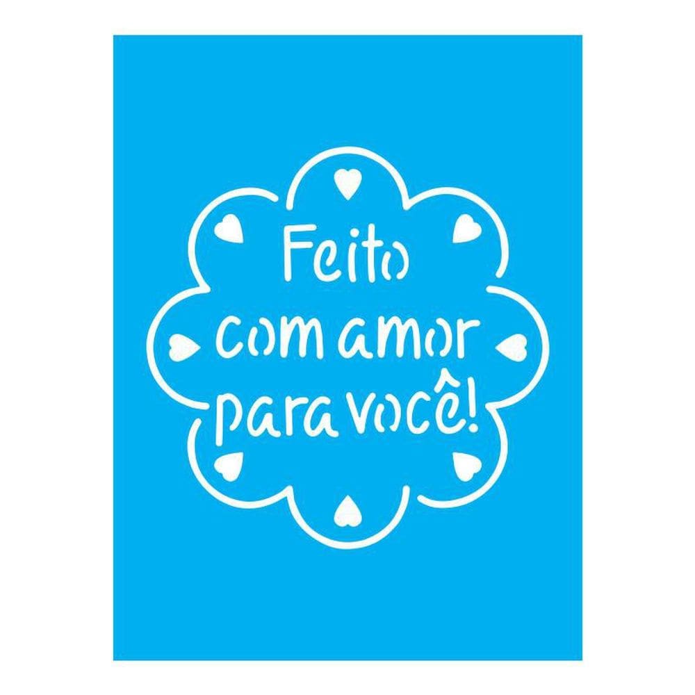 Stencil Tamako Feito Com Amor - 15X20Cm - Ref A3365