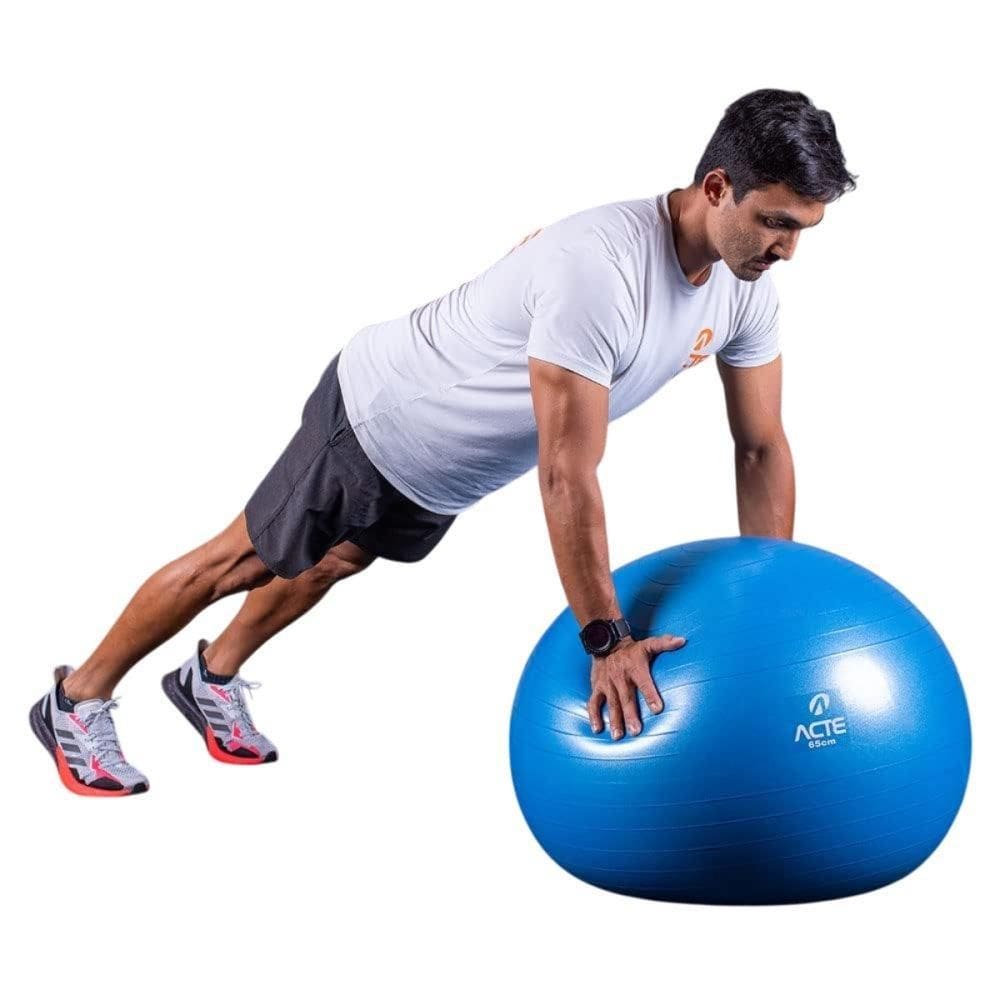 Bola De Ginástica Para Pilates Com Bombar De Ar - Azul