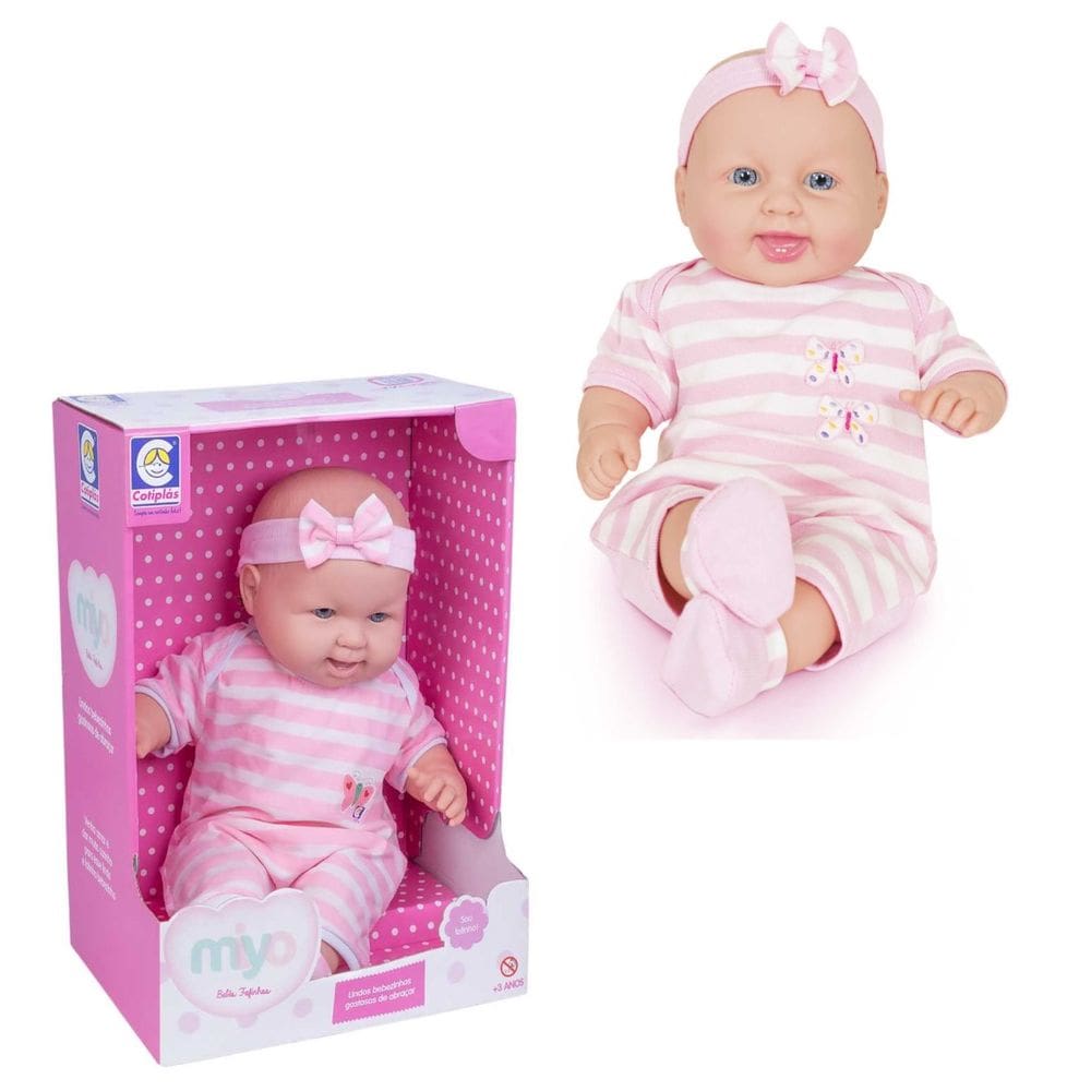 Boneca Bebê Miyo Menina Cotiplás Brinquedos Coleção Fofinhos