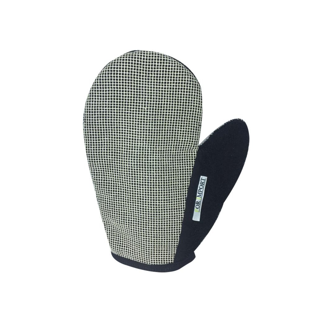 Bucha Luva Atoalhado Preto/Tela Cru