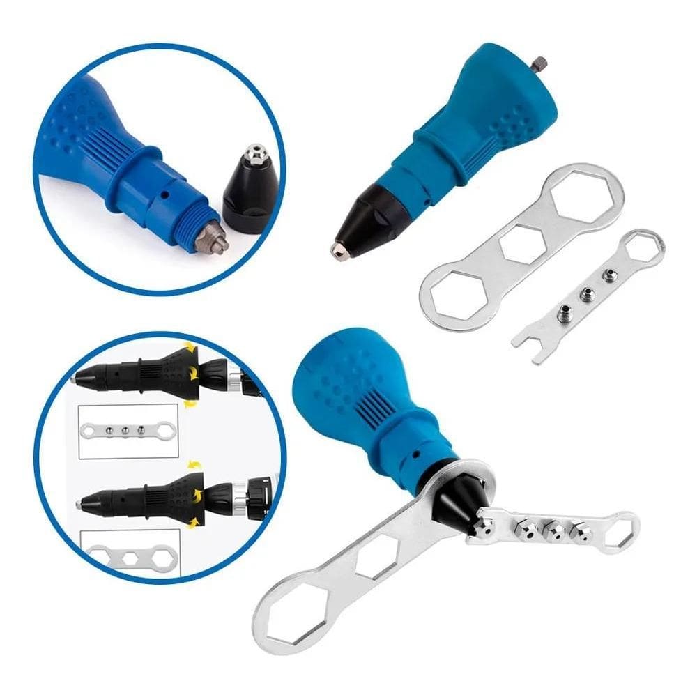 2X Rebitadeira Adaptador Suporte Rebite Parafusadeira Furade