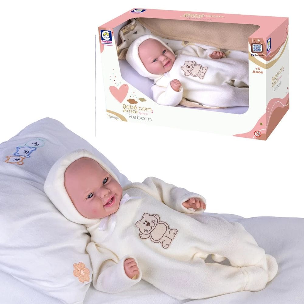 Boneca Reborn Bebê Com Amor Vinil Realista Crianças Cotiplás