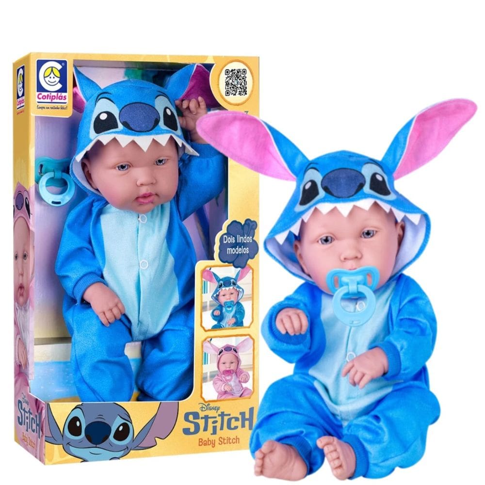 Boneca Bebê Roupinha Baby Stitch 2910 Disney Cotiplás