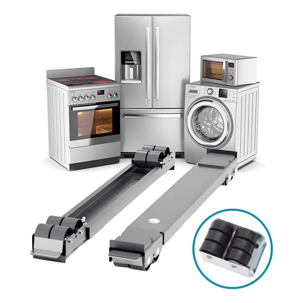 2X Suporte De Rodinhas Geladeira Fogao Maquina Lavar Freezer
