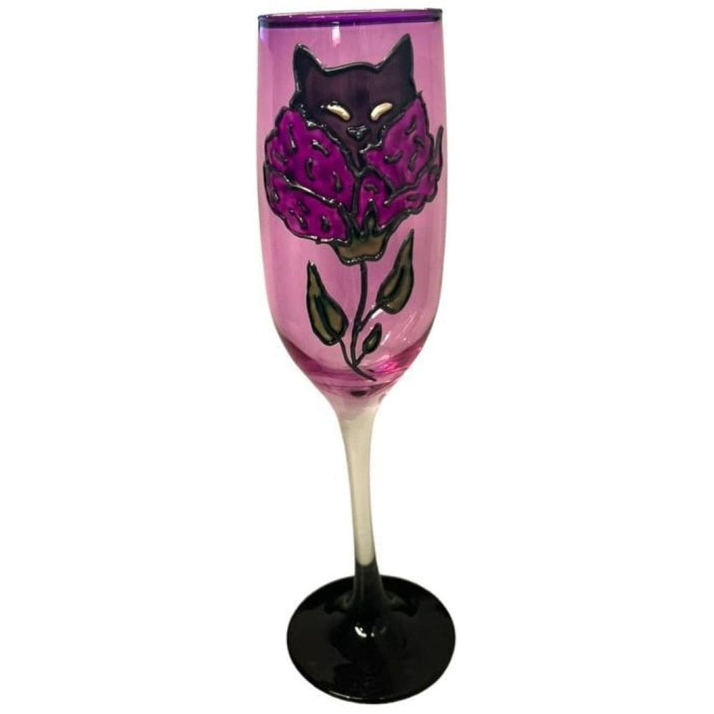 Taça Pomba Gira Roxa Gato Flor Maria Mulambo Cristal 150Ml