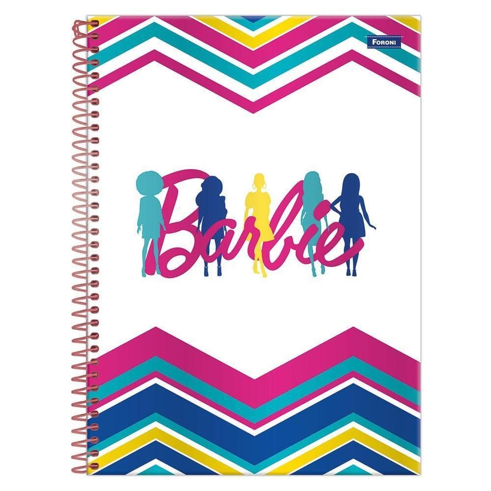 Caderno Univ 1 Matéria 80Fls Escolar Barbie Branco Foroni