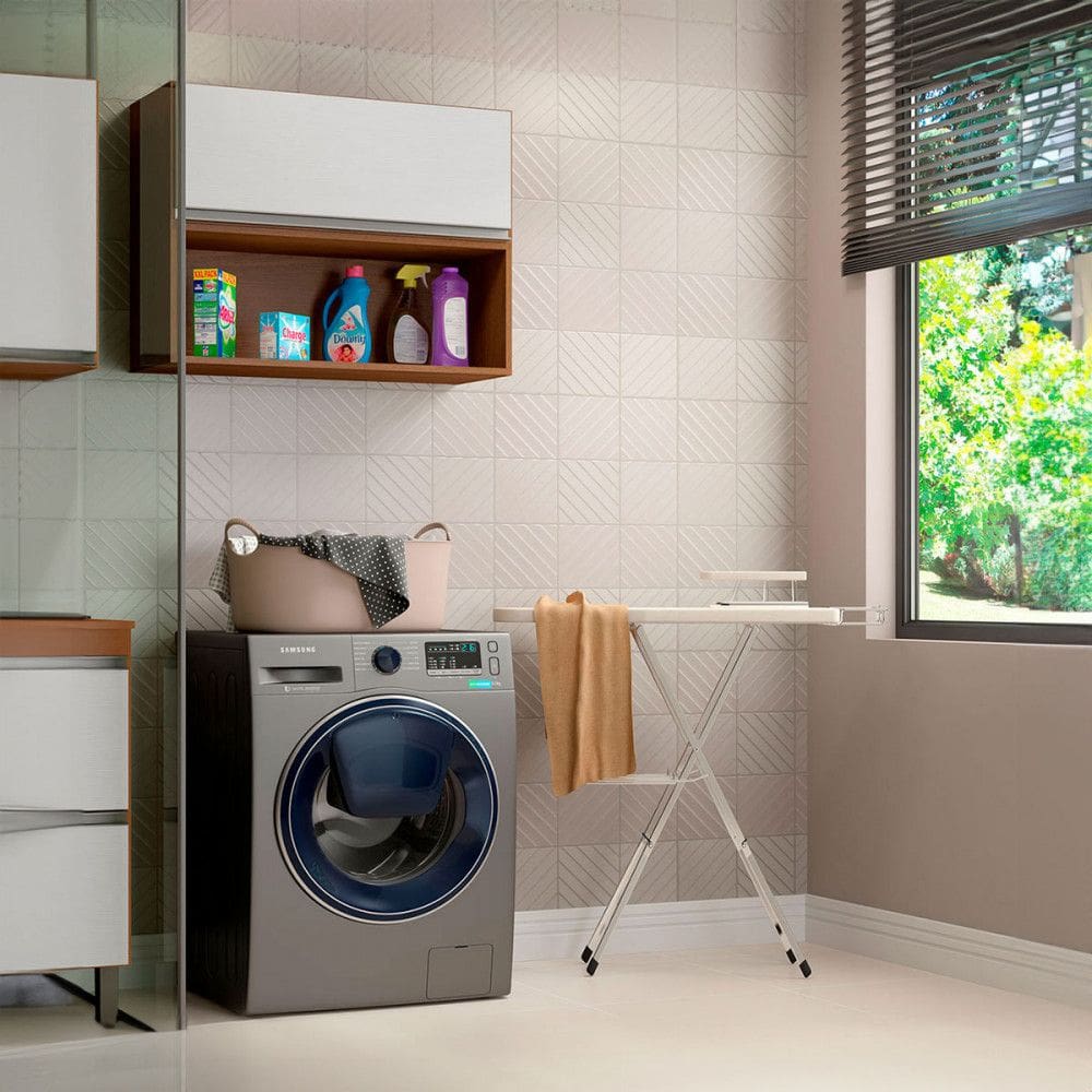 Armário Aéreo Basculante Modulado 80 Cm Nicho Sabrina 2 Peças MDP Branco Avelã MENU