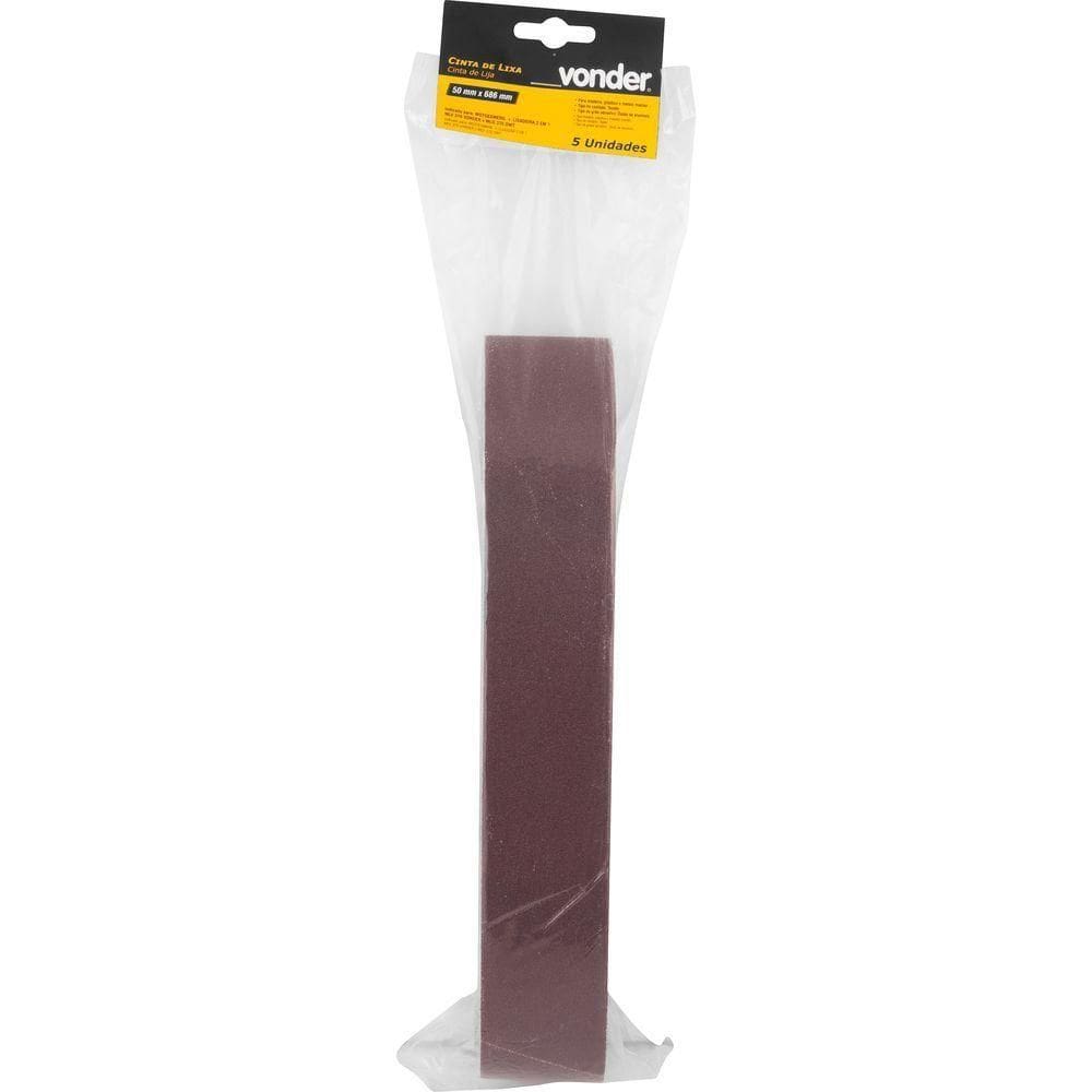 Cinta De Lixa 50 Mm X 686 Mm G 60 Com 5 Peças Vonder