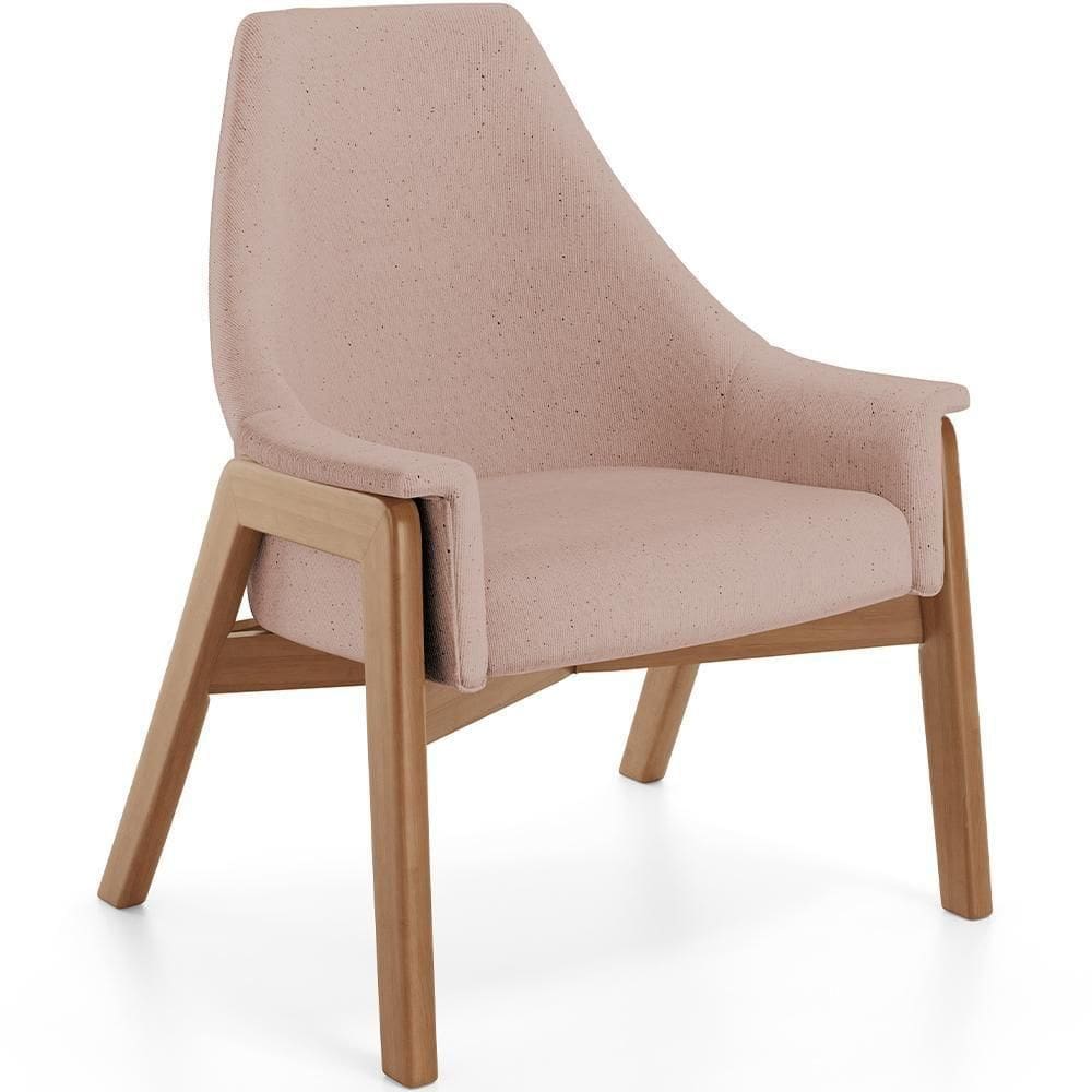 Poltrona Decorativa Sakura L02 Linho Rosê - Lyam Decor