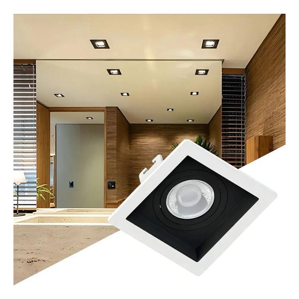 2X Bella Iluminação Spot Embutir Par20 Quadrado Recuado Fund