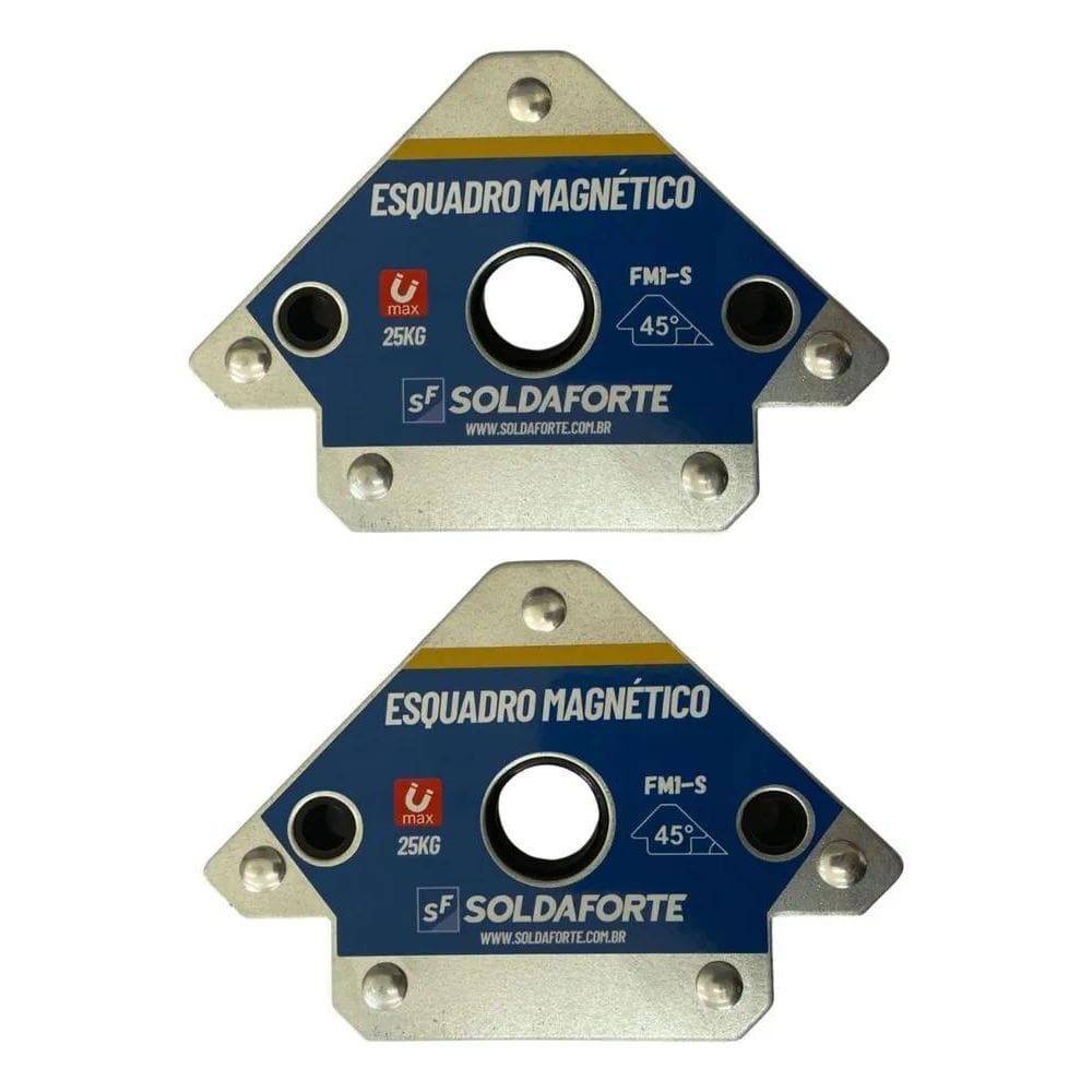 2X Esquadro Magnetico 25Kg 2 Peças Industrial - Soldaforte