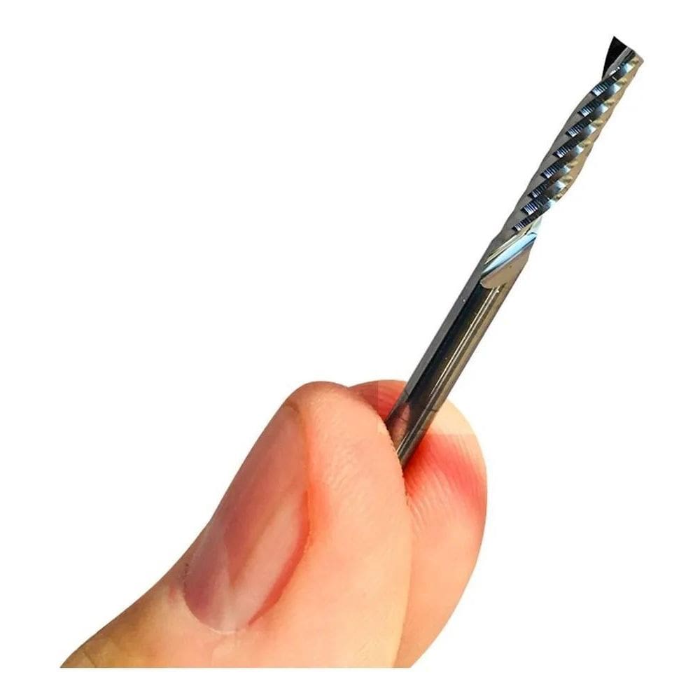 Fresa 3Mm 1/8 Topo Reto 1 Corte 55Hrc Router Tupia Mdf Acm