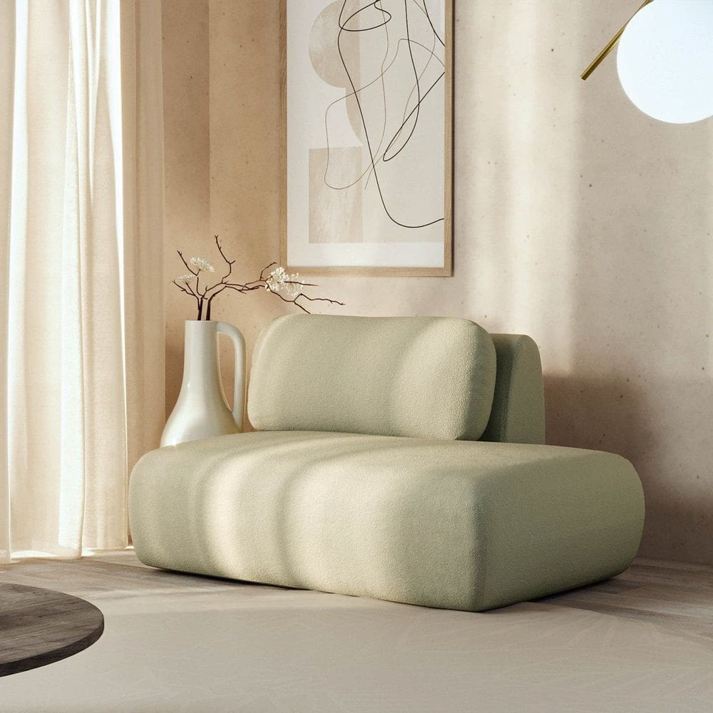 Sofá Modular Sumiê 100cm Direito Orla Cabecasa Madeiramadeira Verde Água