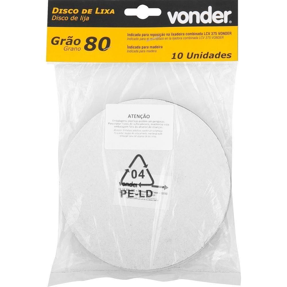 Disco De Lixa C- Costado Em Pluma 150mm G80 10 Peças Vonder