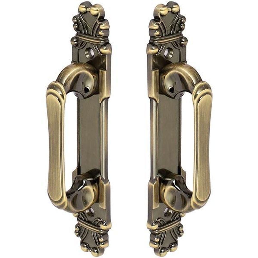 Puxador Duplo Mozart 215Mm Bronze Antigo Porta Pivotante
