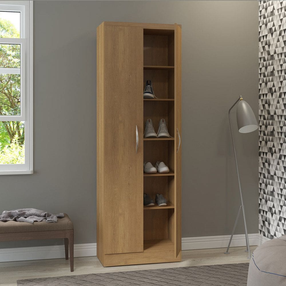 Armário com 2 Portas Multiuso 61 x 182 Cm MDP Carvalho 1011 MENU