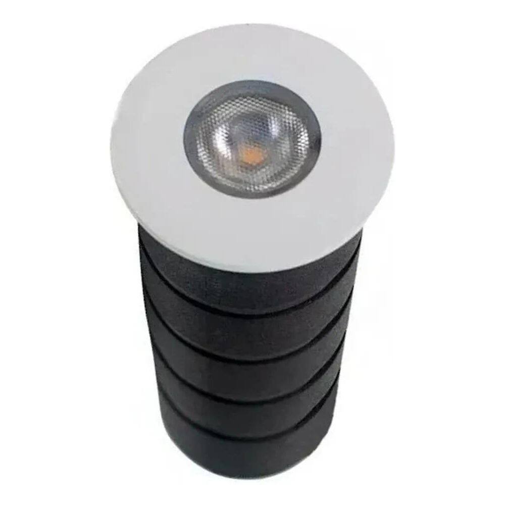 2X Mini Balizador Led 1W Chão Piso Inter./Ext. Ip67 6000K Co