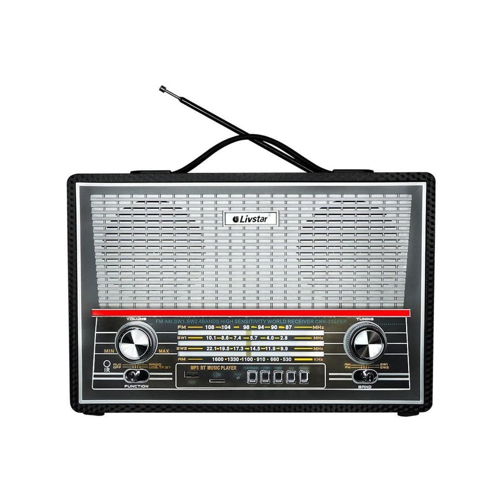 Radio Portatil Retro Com 4 Bandas Am Fm Sw Livstar