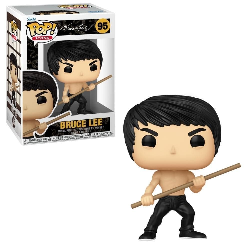 Boneco Funko Pop Icons - Bruce Lee Com Bastão Bo