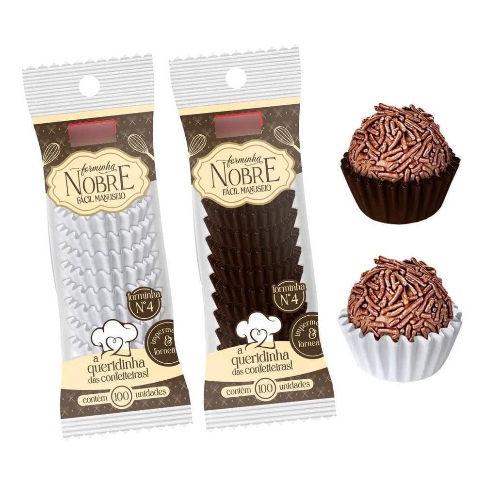 2X 1000 Forminhas Papel Marrom D/Fora Nº4 Nobre Fácil Manuse