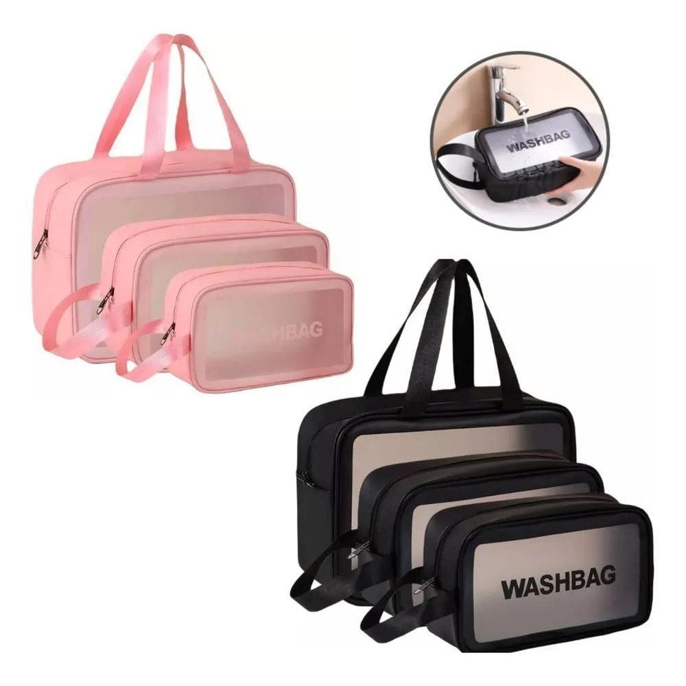 Kit 3 Necessaire Impermeável Organizador Bolsa Mala Viagem