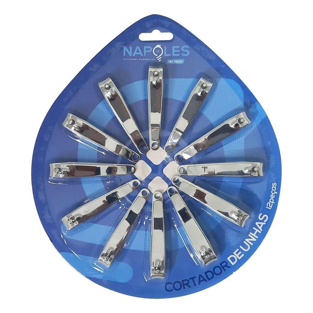 Cortador De Unha Grande 7,5Cm Pé Mão Aço C/12Un  +