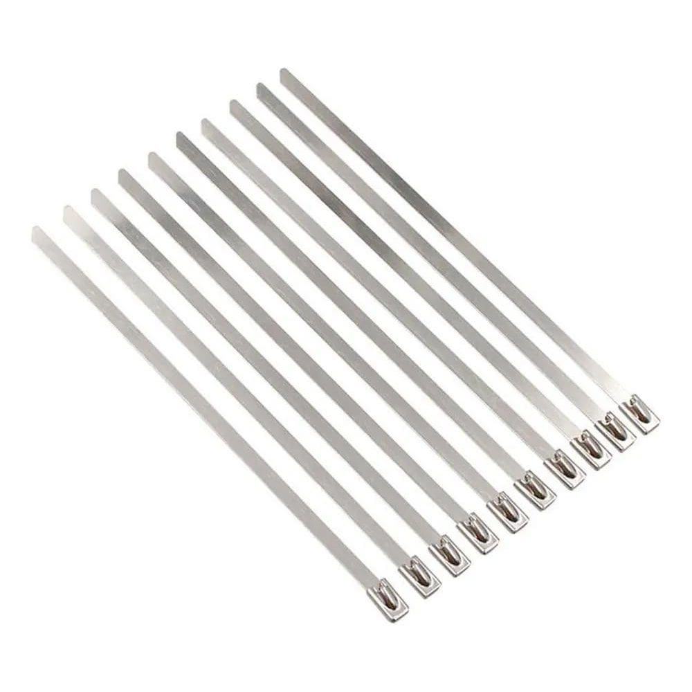 2X Kit 10 Abraçadeira Metálica Zip Tie Termotape 35Cm Em Aço