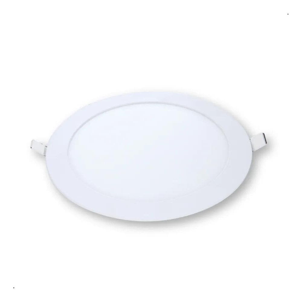 2X Painel De Led Embutir Redonda Branca Flat Led 18W Biv Est