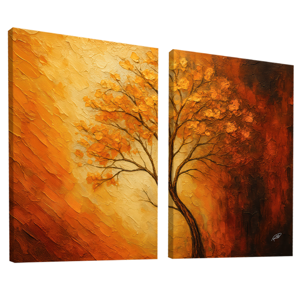 Quadro Decorativo Árvore da Vida Espatulada Duo