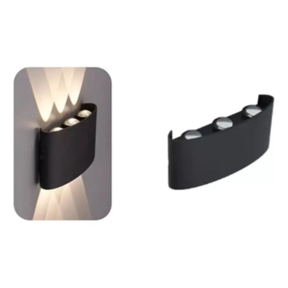 2X Arandela De Led 6W Retangular 2 Focos Com 6 Lentes 3000K