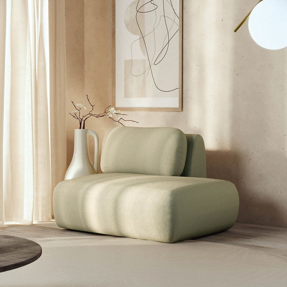 Sofá Modular Sumiê 80cm Direito Orla Cabecasa Madeiramadeira Verde Água