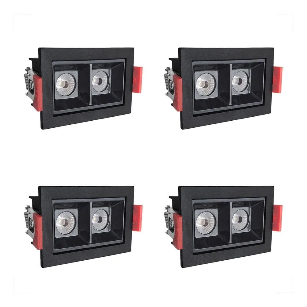 4 Mini Spot Downlight Duplo Led Embutir Varanda 3000K Bet56
