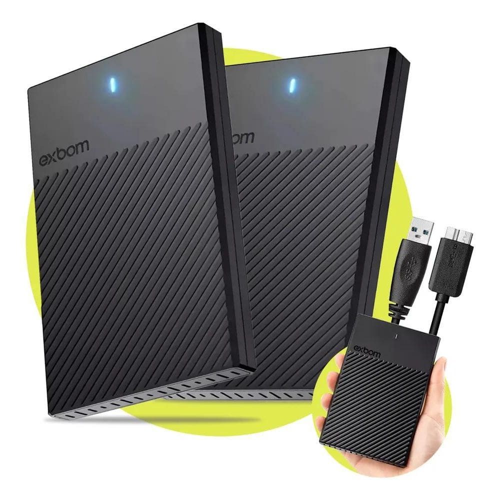 2X Kit 2 Case Hd Externo Sata 2.5 Gaveta Slim Usb 3.0 5 Gbps