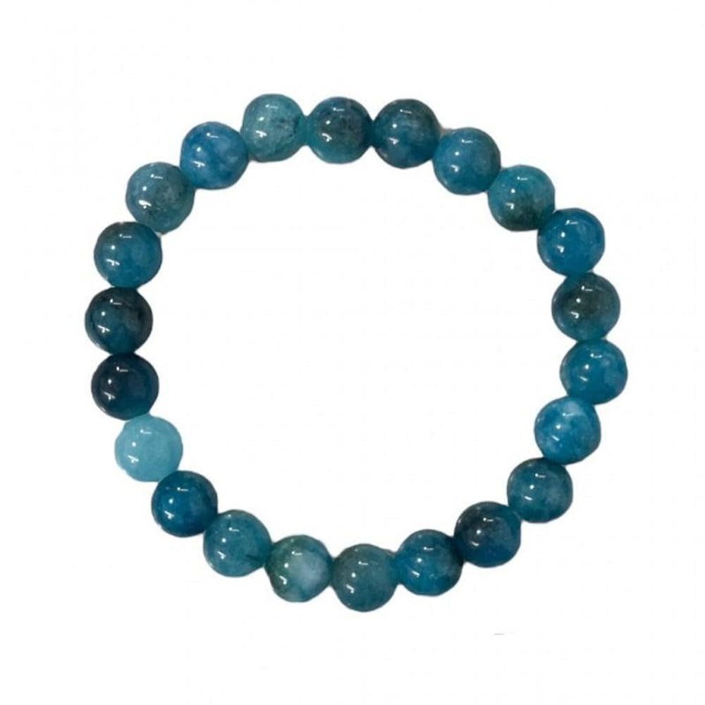 Pulseira Pedra Natural Apatita Azul 8Mm Evolução Espiritual