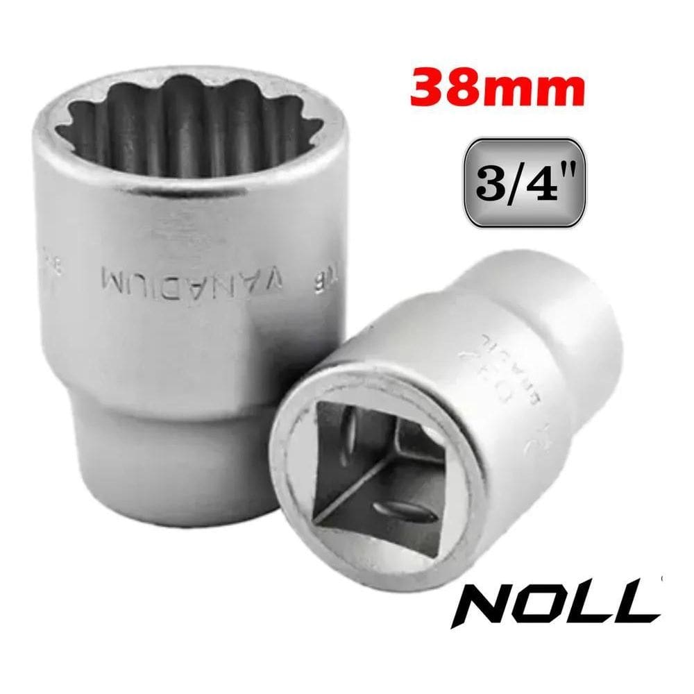 2X Soquete Pito Estriado Encaixe 3/4 - 38Mm Cromo Vanádio No